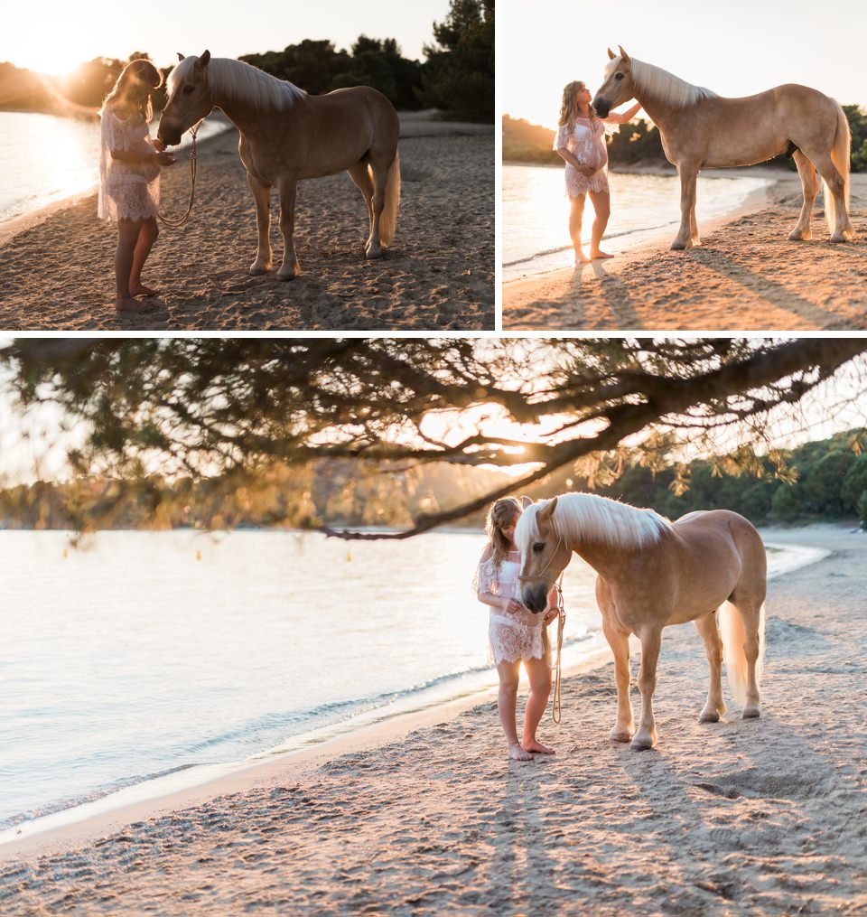 Séance de grossesse avec un cheval